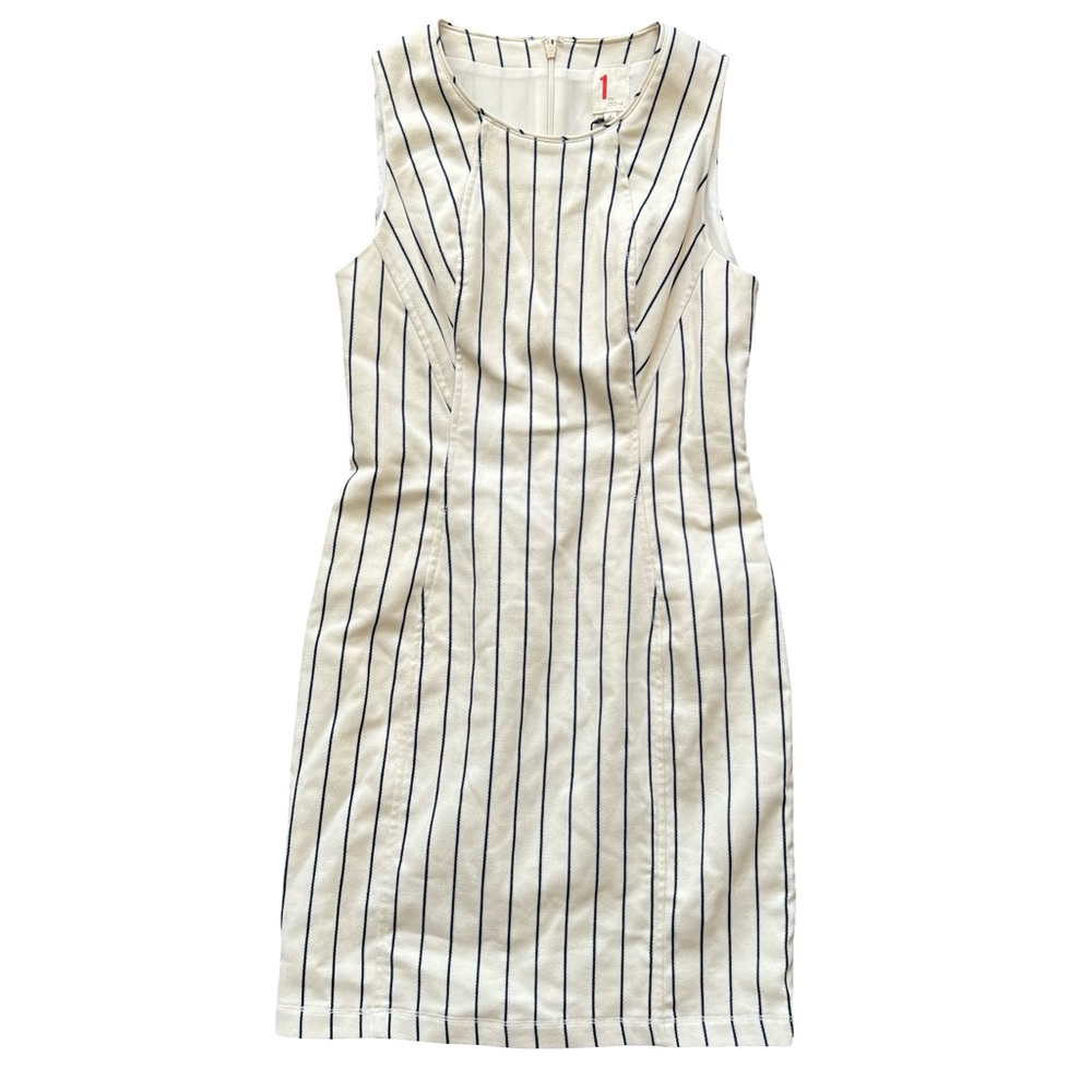 NWT O'2nd Cream and Black Striped Mini Dress Size 4
